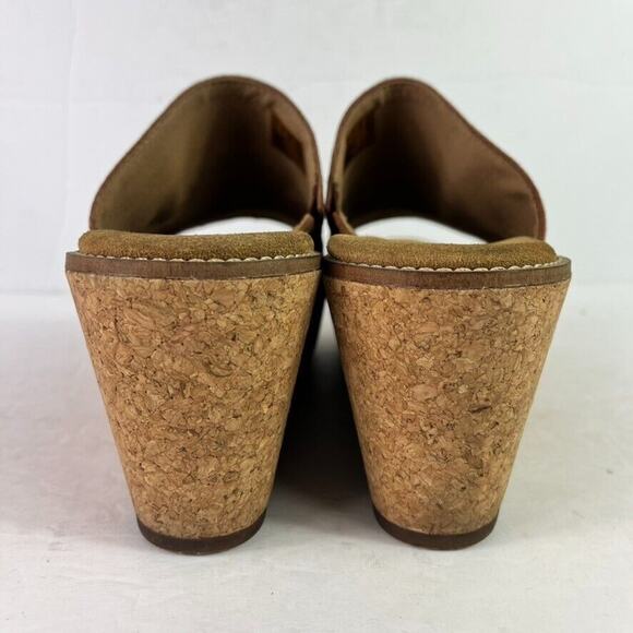 Clarks Artisan Wedge Sandals Womens 11M Leather Platform Cork Aisley Lily Trendy - Picture 3 of 13